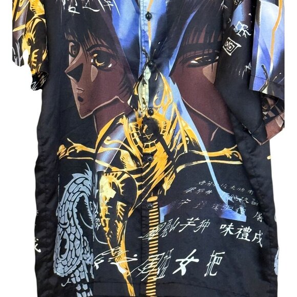 Great General Men's Anime Short Sleeve Shirt Black Purple  Size Lg - Picture 4 of 6